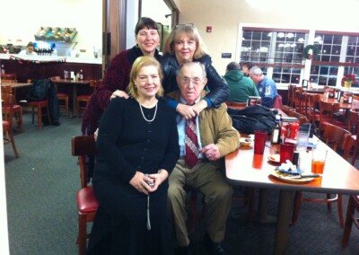 Dad and his girls at buffet 2010