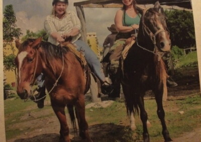 Virginia & Mary on horseback in Cozumel 2014