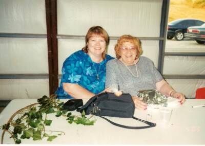 Virginia and mother at flea market