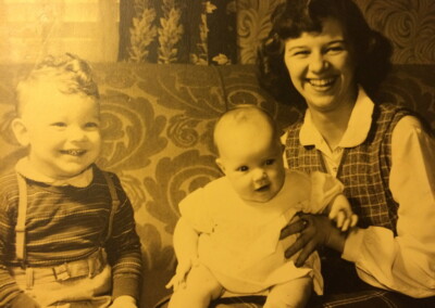 John, Linda, and baby Virginia 1952