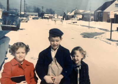 Virginia, John & Lois cold snow 1959