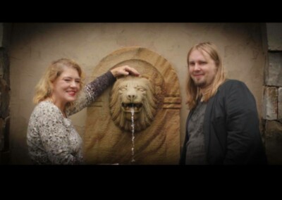 Virginia & Justin at fountain