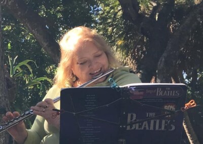 Virginia outside with flute (2020)