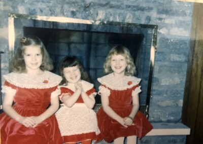 three sisters at Christmas 1961